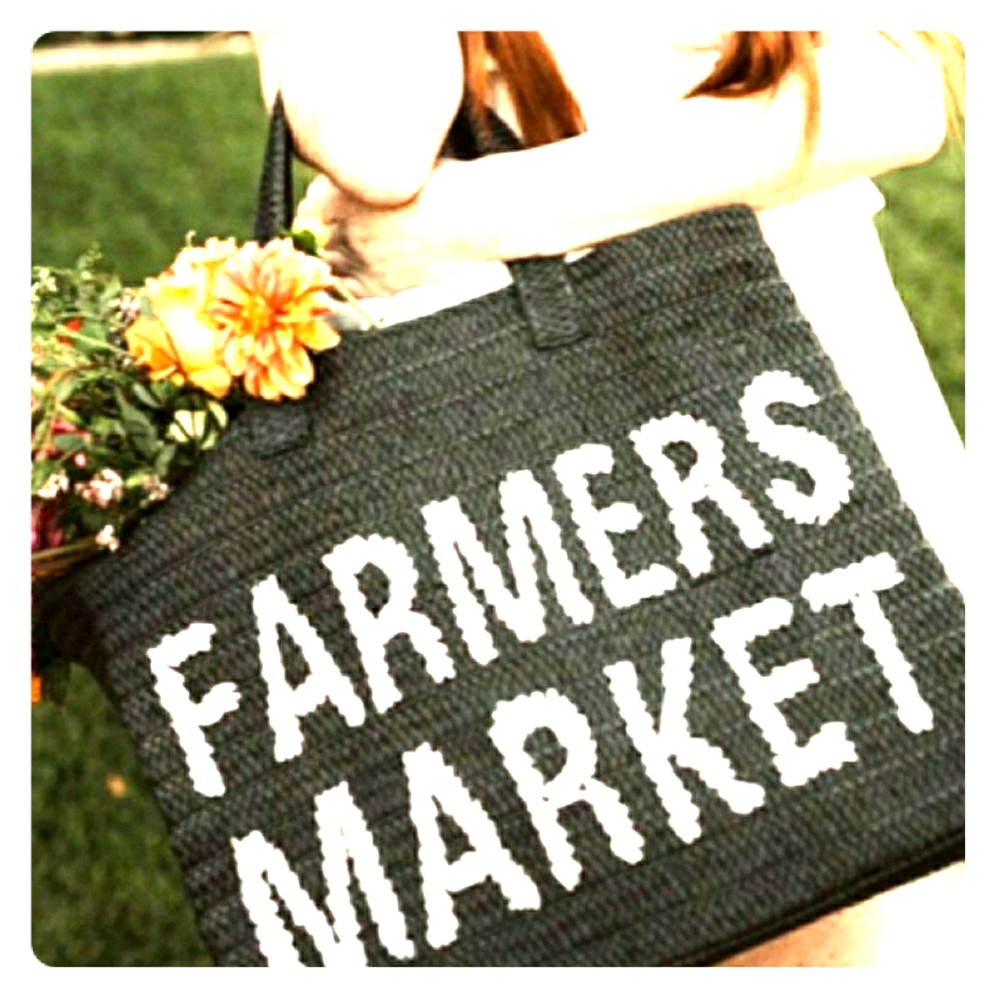 Beyond the beach farmers market straw bag